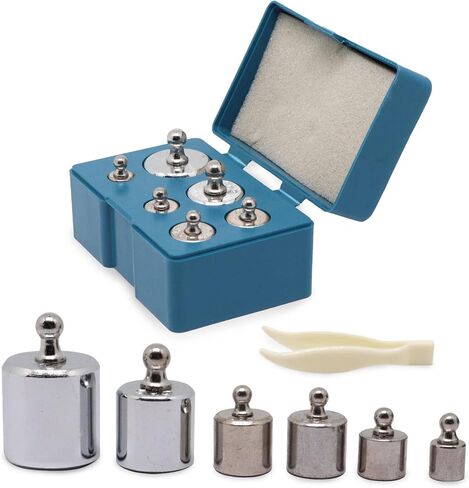 أوزان معايرة GDFYMI، مجموعة وزن معايرة 205 جرام، فولاذ دقيق مع ملاقط لتوازن ميزان المجوهرات الرقمي 5 جرام 10 جرام 2 × 20 جرام 50 جرام 100 جرام (6 قطع) in Kuwait