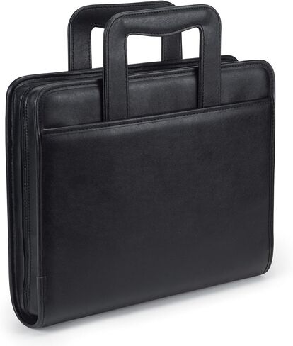 Samsill Professional Padfolio/Portfolio with Zippered Closure Case, 2 Inch Removable Round Ring Binder, Retractable Handles, Interior 10.1" Tablet Sleeve, Black in Saudi Arabia