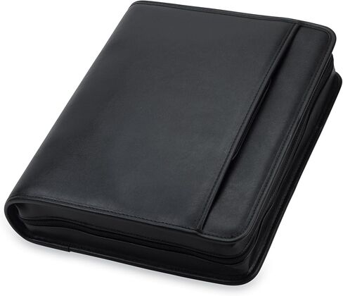 Samsill Professional Padfolio/Portfolio with Zippered Closure Case, 2 Inch Removable Round Ring Binder, Retractable Handles, Interior 10.1" Tablet Sleeve, Black in Saudi Arabia