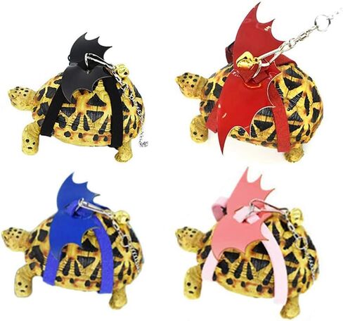 Turtle Harness and Leash with Wings Tortoise Leash Lizard Leash Tortoise Harness Strap Small Animal Adjustable Collar Leash Walking Lead Control Rope Pet Harness Leash (S (3.1'' - 7.1''),Black) in Saudi Arabia