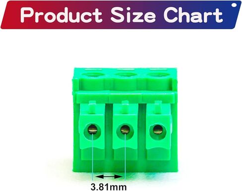 Tcenofoxy 10 PCS 3.81mm 3 Pin Phoenix Type Connector Green PCB Screw Terminal Block Pole, 10PCS in Saudi Arabia
