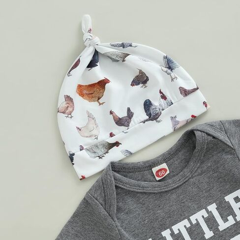 Baby Layette Set Infant Boy Farm Animals Bodysuit Clothes Letter Romper+Pants Newborn Coming Home Outfit with Hat in Kuwait