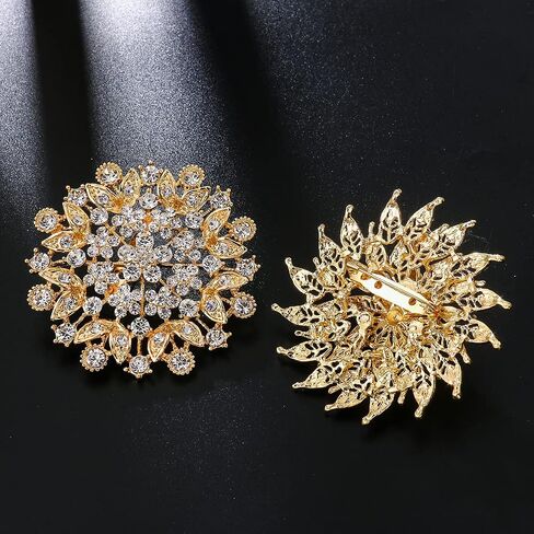 MEEDOZ Crystal Rhinestone Flower Brooch Pin Set for Women DIY Bridal Wedding Party Bouquet Kit in Saudi Arabia