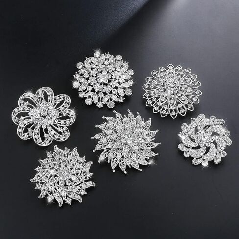 MEEDOZ Crystal Rhinestone Flower Brooch Pin Set for Women DIY Bridal Wedding Party Bouquet Kit in Kuwait
