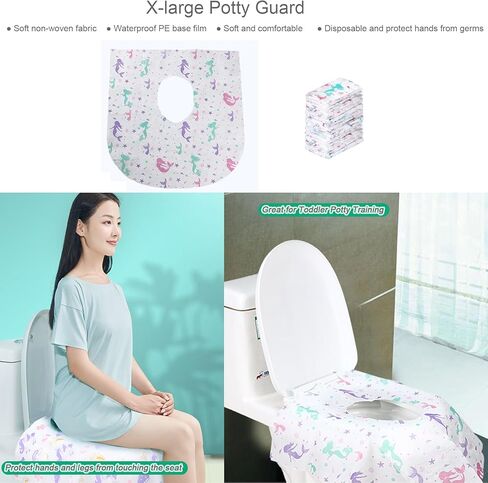 أغطية مقاعد المراحيض 10 عبوات كبيرة جدًا/30 عبوة للسفر للاستعمال مرة واحدة، دروع قعادة محمولة ملفوفة بشكل فردي، بطانات تواليت ورقية للبالغين والأطفال، تدريب على المرحاض، المراحيض العامة، حمام الطائرة in Kuwait