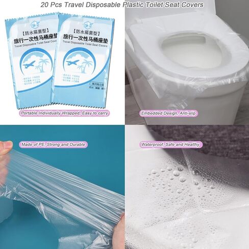 أغطية مقاعد المراحيض 10 عبوات كبيرة جدًا/30 عبوة للسفر للاستعمال مرة واحدة، دروع قعادة محمولة ملفوفة بشكل فردي، بطانات تواليت ورقية للبالغين والأطفال، تدريب على المرحاض، المراحيض العامة، حمام الطائرة in Kuwait