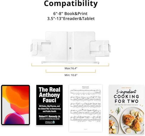 حامل كتب SupeDesk للقراءة، حامل عرض الكتب، حامل كتب، دوران 360 درجة، ارتفاع وزاوية قابلة للتعديل، للكتب النصية، حامل كتب الطبخ، الكمبيوتر اللوحي، كيندل، القراءة، الدراسة، الطبخ in Kuwait