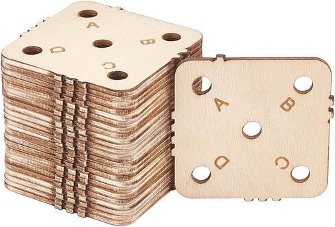 BENECREAT 24 Pcs Square Weaving Card, 1.8x1.8inch 5 Holes Loom Cards Handmade Weaving Tools for Loom Weaving Supplies Tablet Weaving Loom Weaving Supplies, Hole: 5mm in Kuwait