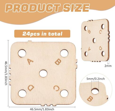BENECREAT 24 Pcs Square Weaving Card, 1.8x1.8inch 5 Holes Loom Cards Handmade Weaving Tools for Loom Weaving Supplies Tablet Weaving Loom Weaving Supplies, Hole: 5mm in Kuwait