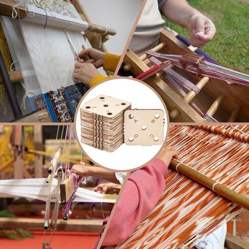 BENECREAT 24 Pcs Square Weaving Card, 1.8x1.8inch 5 Holes Loom Cards Handmade Weaving Tools for Loom Weaving Supplies Tablet Weaving Loom Weaving Supplies, Hole: 5mm in Kuwait
