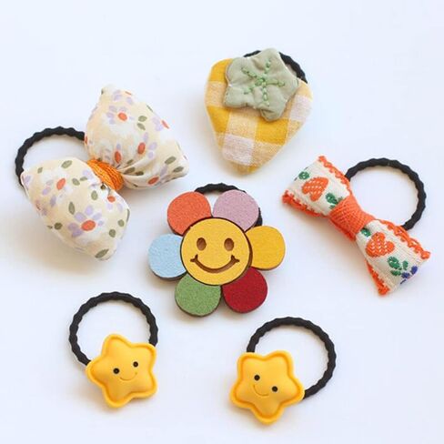 ربطات شعر FZBNSRKO اللطيفة للفتيات، 30 قطعة من ربطات الشعر المرنة للفتيات الكرتونية، مجموعة ملونة غير قابلة للانزلاق، دبابيس شعر على شكل زهرة وفاكهة وحيوان قوس قزح، شريط مطاطي ناعم للفتيات الصغيرات (نمط عشوائي) in Kuwait