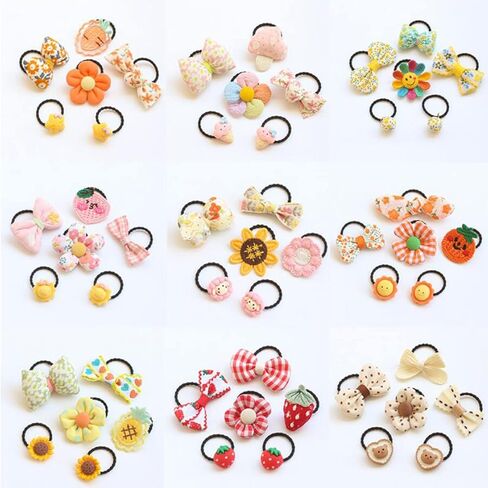 ربطات شعر FZBNSRKO اللطيفة للفتيات، 30 قطعة من ربطات الشعر المرنة للفتيات الكرتونية، مجموعة ملونة غير قابلة للانزلاق، دبابيس شعر على شكل زهرة وفاكهة وحيوان قوس قزح، شريط مطاطي ناعم للفتيات الصغيرات (نمط عشوائي) in Kuwait