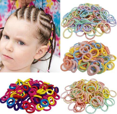 400Pcs Baby Toddler Hair Ties, Hair Ties For Girls Cute Colorful Elastic Hair Rubber Bands Hair Accessories (Color 03) in Kuwait