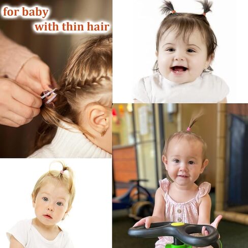 400Pcs Baby Toddler Hair Ties, Hair Ties For Girls Cute Colorful Elastic Hair Rubber Bands Hair Accessories (Color 03) in Kuwait