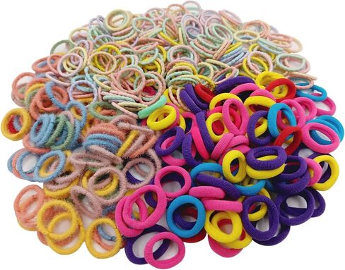 400Pcs Baby Toddler Hair Ties, Hair Ties For Girls Cute Colorful Elastic Hair Rubber Bands Hair Accessories (Color 03) in Kuwait