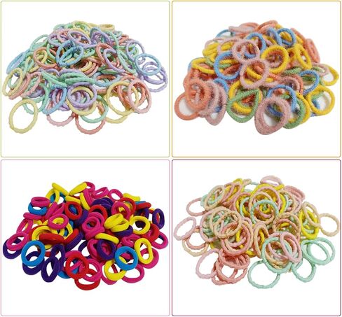 400Pcs Baby Toddler Hair Ties, Hair Ties For Girls Cute Colorful Elastic Hair Rubber Bands Hair Accessories (Color 03) in Kuwait