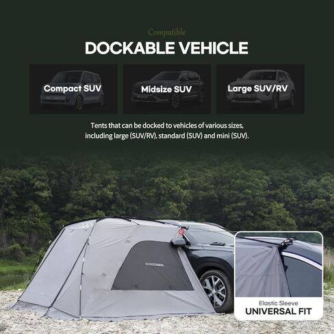 خيام IDOOGEN SUV للتخييم، خيمة باب خلفي مقاومة للماء مع مظلة للظل، خيام جانبية محمولة للسيارة مع 3 أبواب و2 نوافذ شبكية، خيمة هاتشباك لسيارات الدفع الرباعي MPV Van، كبيرة (75 بوصة) in Kuwait