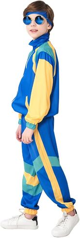 BAKUGOU 80s بدلة رياضية للأطفال ريترو 80s 90s بدلة سترة واقية للأولاد ColorBlock 80s بدلة هيب هوب شل بدلة رقص للأطفال in Kuwait
