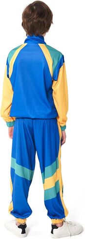 BAKUGOU 80s بدلة رياضية للأطفال ريترو 80s 90s بدلة سترة واقية للأولاد ColorBlock 80s بدلة هيب هوب شل بدلة رقص للأطفال in Kuwait