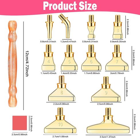 NIBESSER 21Pcs Diamond Art Painting Pen Kit 3pcs Diamond Art Pens 12 Pcs Metal Screw Thread Tips 5D Resin Painting Tools Accessories Multi Placer Tips for DIY Handmade(Rainbow) in Saudi Arabia