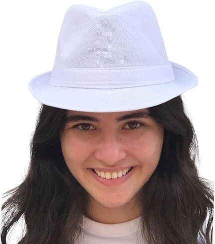 SILVERFEVER Fedora Hats Mens Women Sun Beach Derby Panama Summer Hats Gangster Cuban Jazz in Saudi Arabia