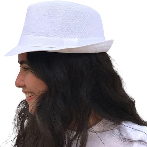 SILVERFEVER Fedora Hats Mens Women Sun Beach Derby Panama Summer Hats Gangster Cuban Jazz in Saudi Arabia