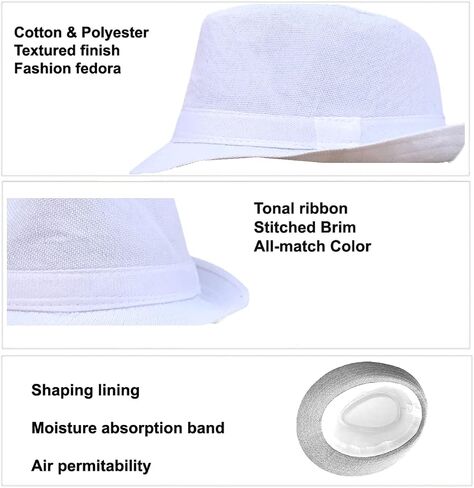SILVERFEVER Fedora Hats Mens Women Sun Beach Derby Panama Summer Hats Gangster Cuban Jazz in Saudi Arabia