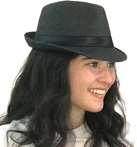 SILVERFEVER Fedora Hats Mens Women Sun Beach Derby Panama Summer Hats Gangster Cuban Jazz in Saudi Arabia
