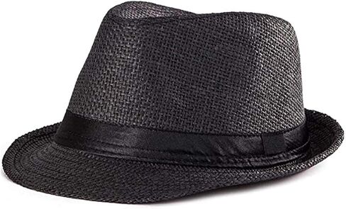 SILVERFEVER Fedora Hats Mens Women Sun Beach Derby Panama Summer Hats Gangster Cuban Jazz in Saudi Arabia