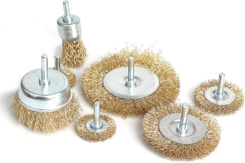 7 قطع من فرشاة أسلاك الفولاذ الكربوني، مجموعة فرش سلك الحفر، فرشاة كأس سلكية 1/4 بوصة، فرشاة سلك حفر من الفولاذ الكربوني الخشن لإزالة الصدأ وسطح الفرك والتآكل والطلاء in Kuwait