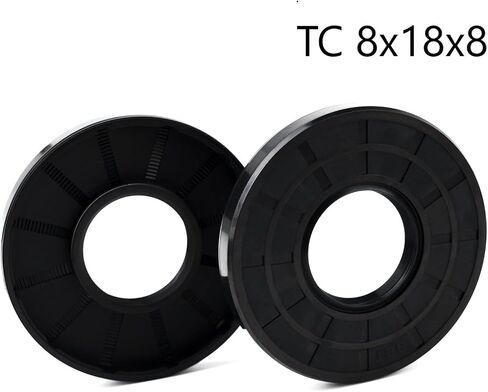 XIKE قطعتان من ختم الزيت، أختام الشفاه TC 8 مم × 18 مم × 8 مم غطاء مطاطي من النتريل شفة مزدوجة مع زنبرك، ختم عمود الزيت مناسب لعمود التحمل in Kuwait