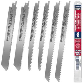6 Pack Reciprocating Saw Blades for Frozen Meat Bone Fish - 3TPI 12"(300mm)/1.2mm x 2 pcs, 5TPI 9.5"(240mm)/1.2mm x 2pcs, 8TPI 9.5"(240mm)/0.8mm x 2pcs - Stainless Steel Sawzal Blades + Storage Box in Saudi Arabia