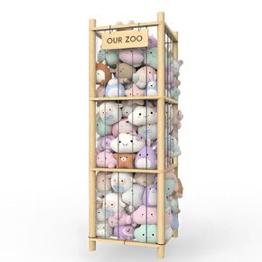 Stuffed Animal Storage Organizer, 53.5" Solid Wood Zoo Toy Holder for Kids Bedroom, Nursery & Playroom, Large Plush Toy Storage Holder, Holds 40 Plush Stuffed Animals, No-Tool Easy Assembly in Saudi Arabia