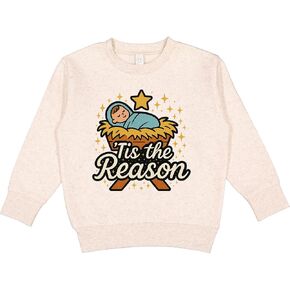 inktastic Christmas Baby Jesus Nativity Scene 'Tis the Reason Toddler Sweatshirt in Kuwait