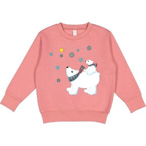 inktastic Christmas Polar Bear and Cub with a Star Toddler Sweatshirt in Kuwait