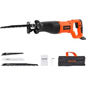 منشار ترددي سلكي VEVOR، 120 فولت 7.5 أمبير، سرعة متغيرة 2800 SPM، طول السكتة الدماغية 1-1/8 بوصة، منشار ترددي كهربائي مع 8 شفرات وحقيبة حمل، لقطع الخشب والمعادن والبلاستيك in Kuwait