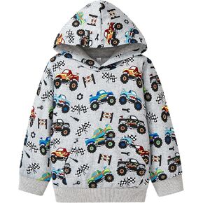 بلوفر بغطاء للرأس على شكل ديناصور للأطفال الصغار، بلوفر بأكمام طويلة على شكل شاحنة للأطفال من سن 1 إلى 7 سنوات in Kuwait