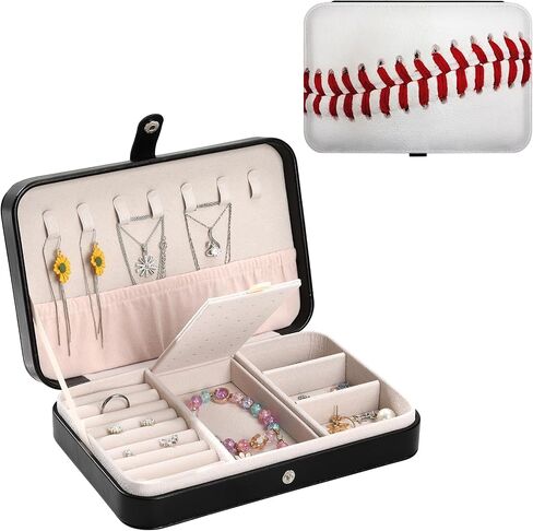 Jewelry Box Organizer Leather Travel Jewelry Case for Women Girls Small Jewellery Box Black Cats Pattern Portable Travel Jewellery Storage Holder Gifts for Birthday Christmas Thanksgiving in Saudi Arabia