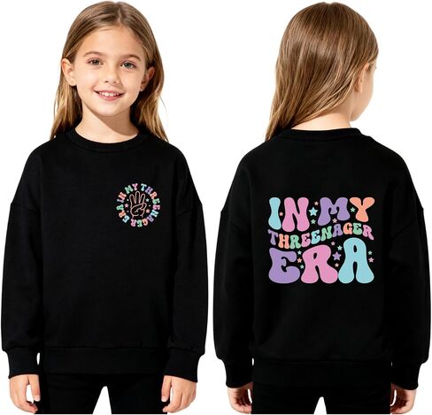 Toddler Girls Birthday Sweatshirts 3rd Birthday Pullover Birthday Outfit Party Long Sleeve Shirt in Kuwait