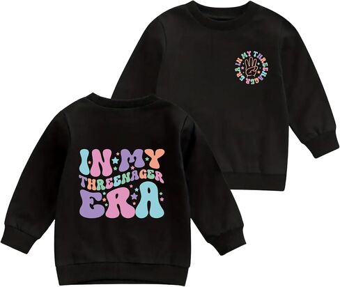 Toddler Girls Birthday Sweatshirts 3rd Birthday Pullover Birthday Outfit Party Long Sleeve Shirt in Kuwait
