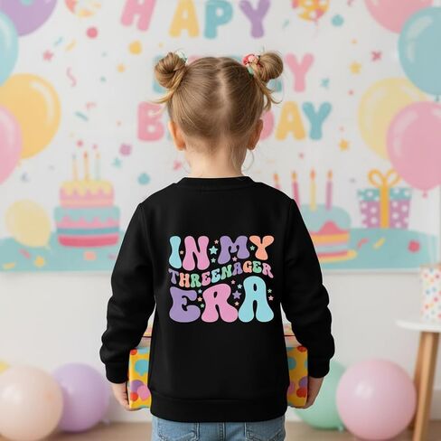 Toddler Girls Birthday Sweatshirts 3rd Birthday Pullover Birthday Outfit Party Long Sleeve Shirt in Kuwait