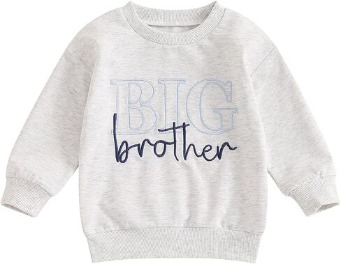Toddler Baby Girl Boy Sweatshirt Big Sister Big Brother Matching Outfits Kids Oversized Pullover Fall Clothes in Saudi Arabia