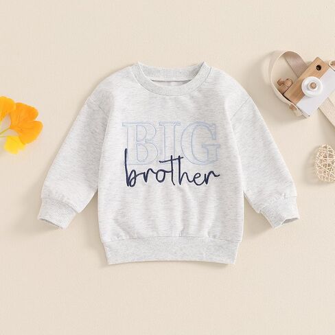 Toddler Baby Girl Boy Sweatshirt Big Sister Big Brother Matching Outfits Kids Oversized Pullover Fall Clothes in Saudi Arabia