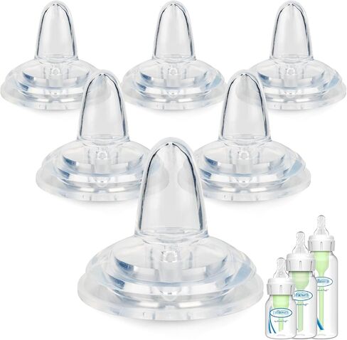 Sippy Nipples for Dr. Brown's Narrow Baby Bottle & Glass Bottles,Soft Silicone Sippy Straw Nipple,6m+,4-Count in Saudi Arabia