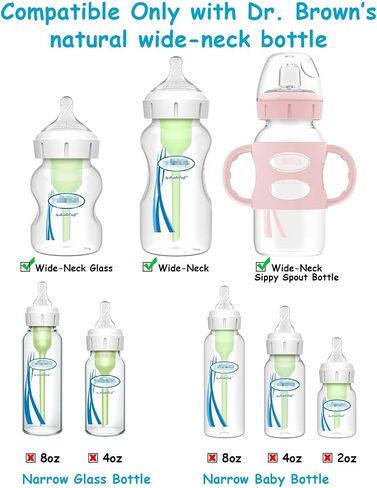 Silicone Nipple for Dr. Brown's Natural Flow Level 2 Wide-Neck Baby Bottle, 3m+, Medium Flow, 6 Count in Saudi Arabia