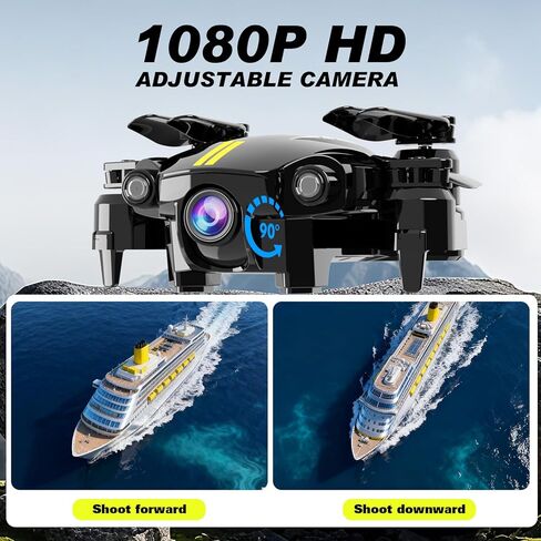 طائرة بدون طيار مع كاميرا للأطفال، طائرة بدون طيار 1080P HD FPV قابلة للطي للبالغين والمبتدئين، طائرة بدون طيار صغيرة للأطفال، طائرة رباعية RC مع بطاريتين، تحكم في الجاذبية، مفتاح واحد للإقلاع/الأرض، قلاب 360 درجة، طيران نقطة الطريق in Kuwait