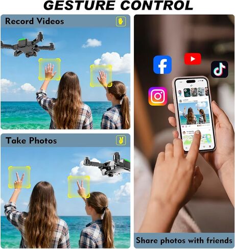 طائرة بدون طيار مع كاميرا للأطفال، طائرة بدون طيار 1080P HD FPV قابلة للطي للبالغين والمبتدئين، طائرة بدون طيار صغيرة للأطفال، طائرة رباعية RC مع بطاريتين، تحكم في الجاذبية، مفتاح واحد للإقلاع/الأرض، قلاب 360 درجة، طيران نقطة الطريق in Kuwait