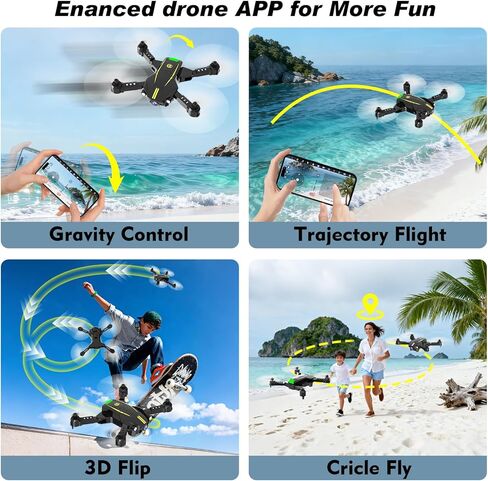 طائرة بدون طيار مع كاميرا للأطفال، طائرة بدون طيار 1080P HD FPV قابلة للطي للبالغين والمبتدئين، طائرة بدون طيار صغيرة للأطفال، طائرة رباعية RC مع بطاريتين، تحكم في الجاذبية، مفتاح واحد للإقلاع/الأرض، قلاب 360 درجة، طيران نقطة الطريق in Kuwait