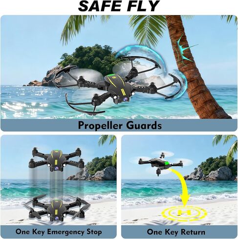 طائرة بدون طيار مع كاميرا للأطفال، طائرة بدون طيار 1080P HD FPV قابلة للطي للبالغين والمبتدئين، طائرة بدون طيار صغيرة للأطفال، طائرة رباعية RC مع بطاريتين، تحكم في الجاذبية، مفتاح واحد للإقلاع/الأرض، قلاب 360 درجة، طيران نقطة الطريق in Kuwait