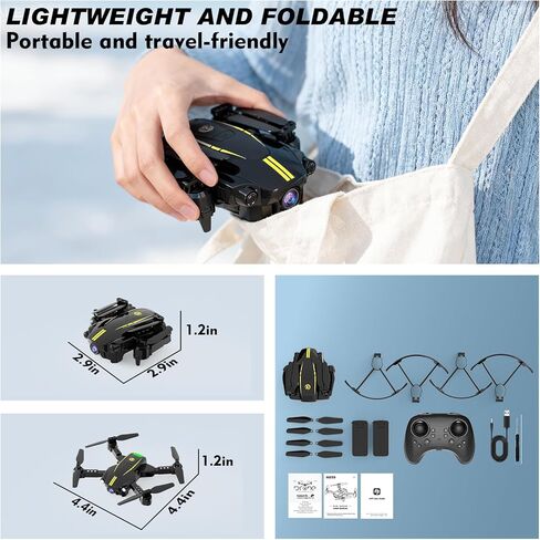 طائرة بدون طيار مع كاميرا للأطفال، طائرة بدون طيار 1080P HD FPV قابلة للطي للبالغين والمبتدئين، طائرة بدون طيار صغيرة للأطفال، طائرة رباعية RC مع بطاريتين، تحكم في الجاذبية، مفتاح واحد للإقلاع/الأرض، قلاب 360 درجة، طيران نقطة الطريق in Kuwait